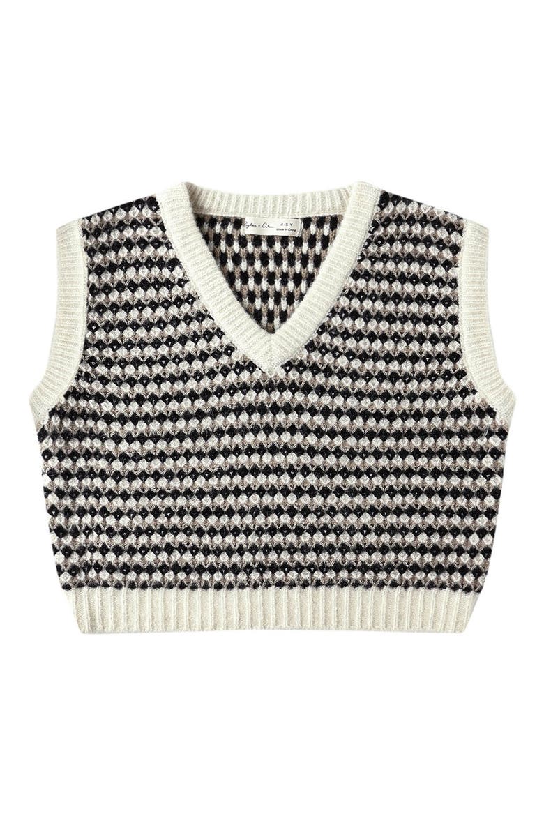 Kids' Diamond Sweater Vest, Main, color, NATURAL