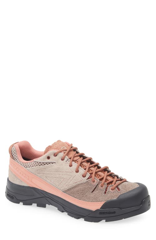 Salomon X-alp Rubber And Mesh-trimmed Suede Sneakers In Etherea/russet/hyma Pink
