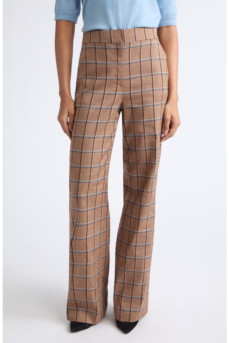 Tonelli Plaid Wide Leg Pants, Main, color, OCHRE MULTI