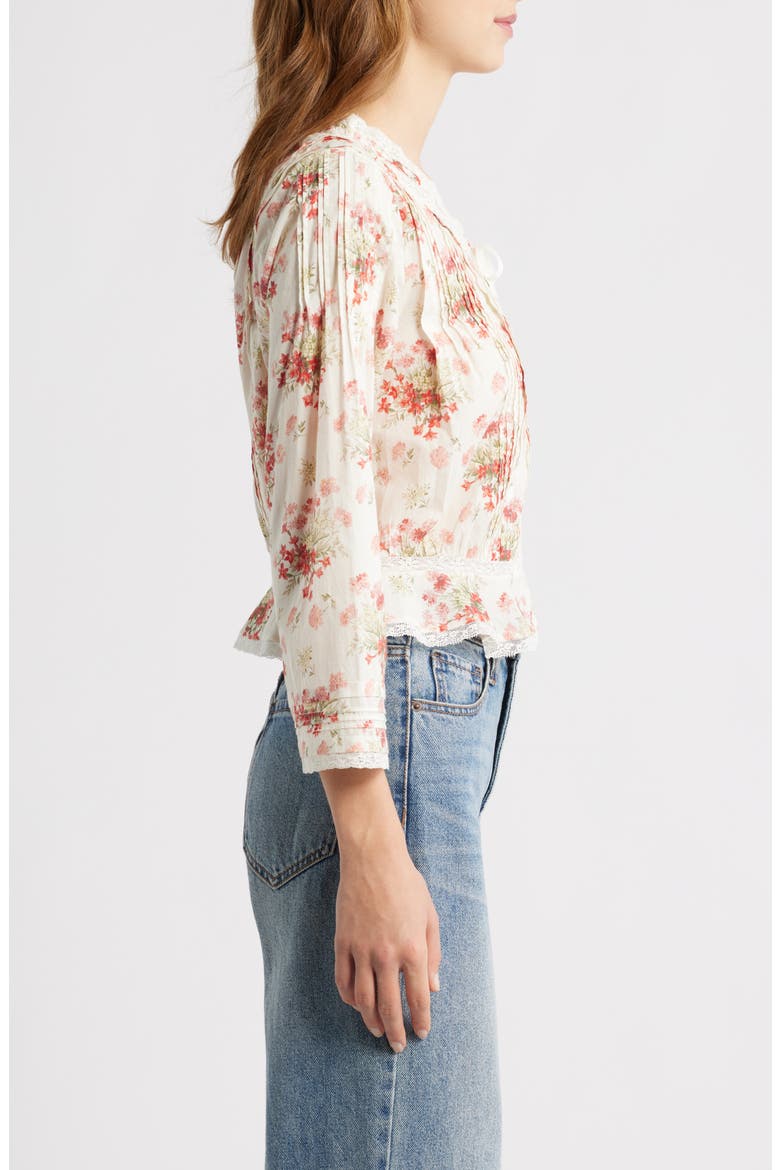 Hillock Floral Organic Cotton Voile Top, Alternate, color, LANTANA FLORAL