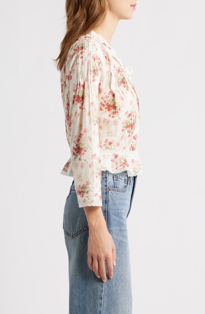 DÔEN Hillock Floral Organic Cotton Voile Top, Alternate, color, 