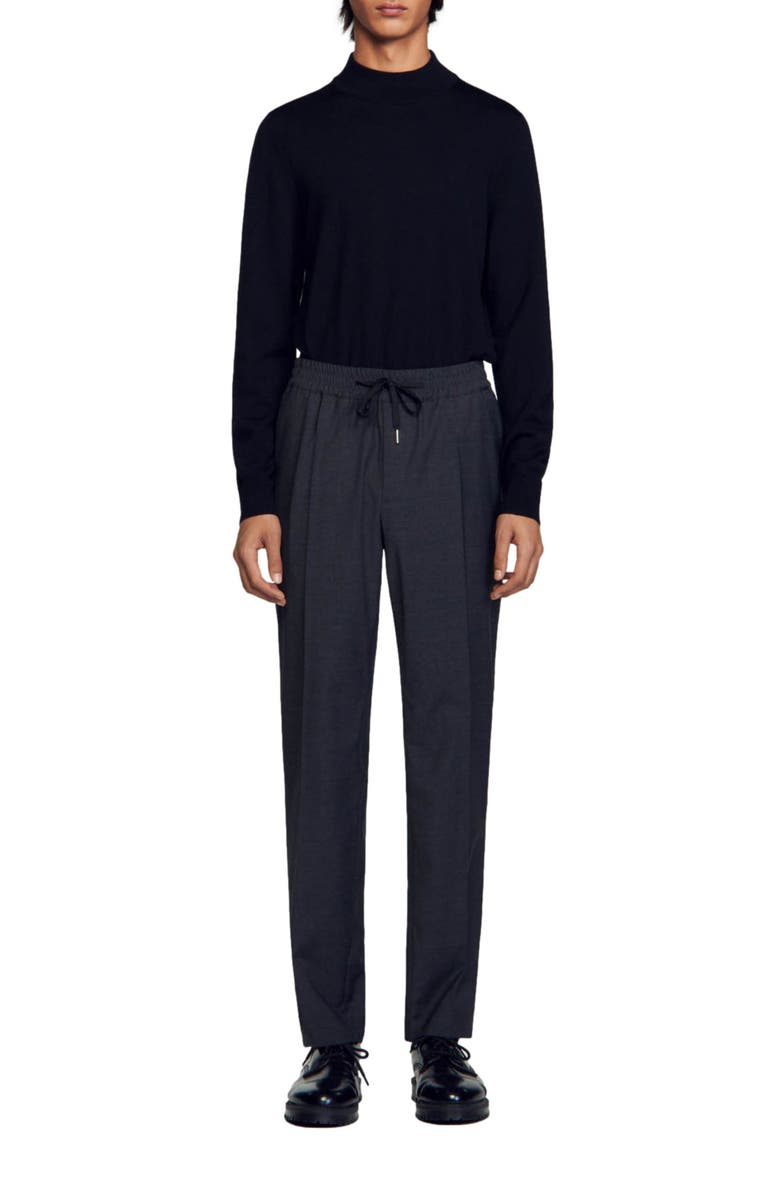 SANDRO New Alpha Straight Leg Wool Blend Pants, Alternate, color,