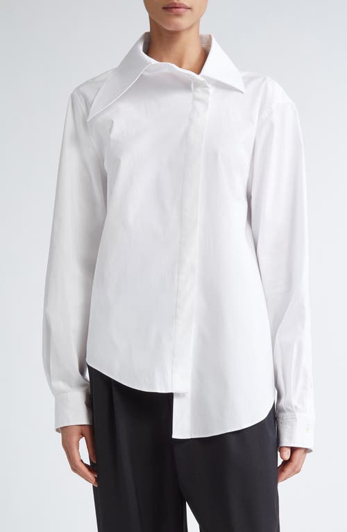 MONSE Asymmetric Collar Button-Up Shirt in Ivory  product