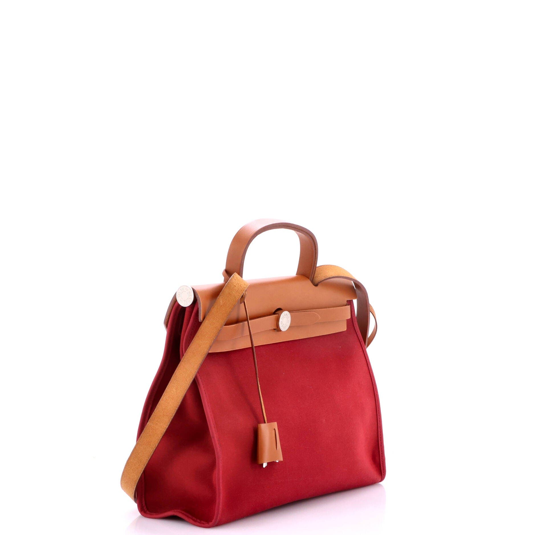 Herbag Zip Leather and Toile 31, Alternate, color, Red