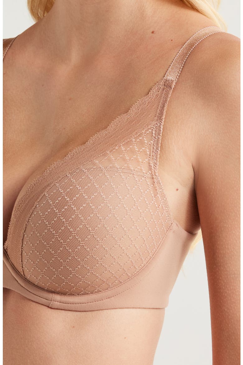 Norah Chic Plunge T-Shirt Bra, Alternate, color, COFFEE LATTE