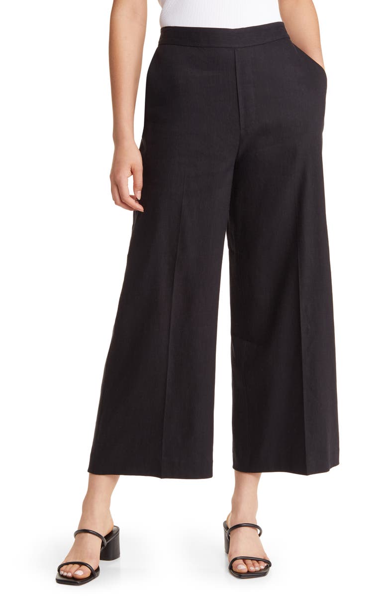 Nordstrom Wide Leg Crop Linen Blend Pants, Main, color,