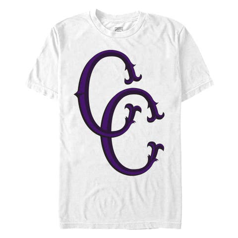 Men's Crooks & Castles Purple Initials Logo  Graphic T-Shirt
