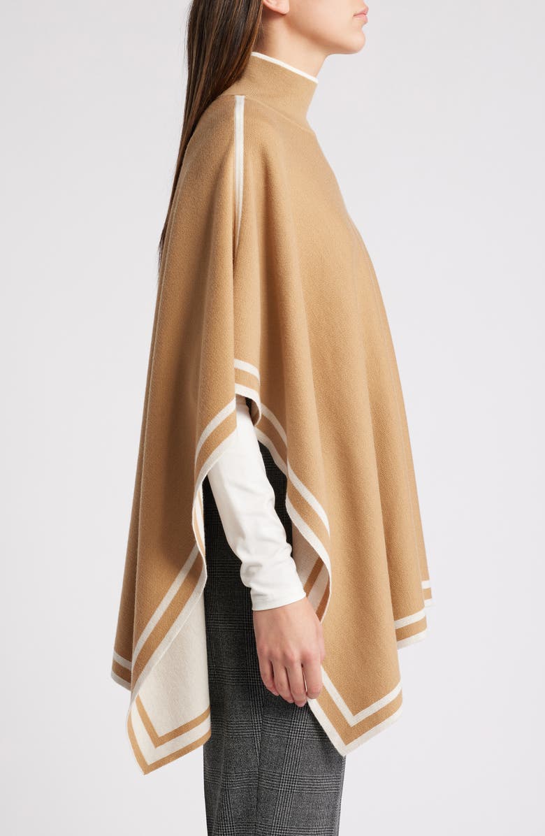 BOSS Lalena Mock Neck Virgin Wool Poncho, Alternate, color,