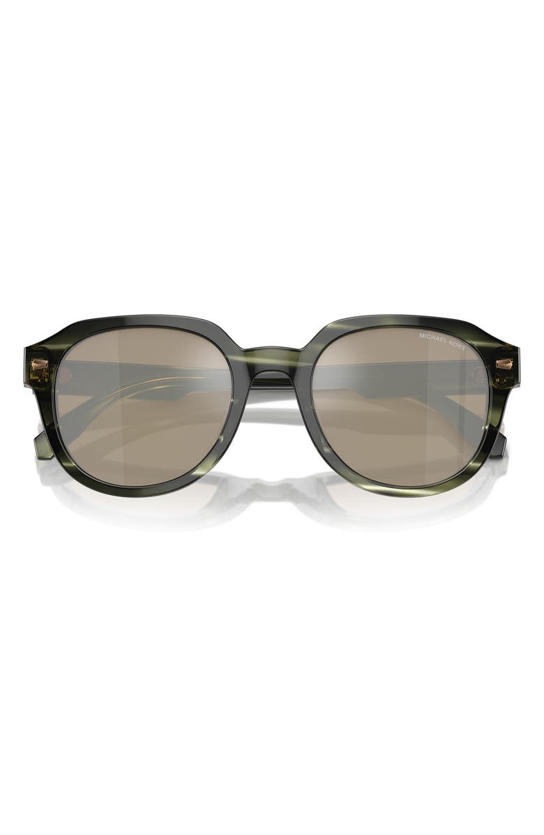 Michael Kors Eger 52mm Round Sunglasses, Alternate, color, Olive