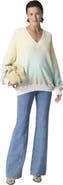 Missoni V-neck Pullover In Cotton And Viscose Chevron Dégradé