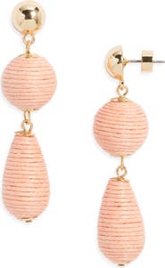 Nordstrom Triple Linear Drop Raffia Earrings
