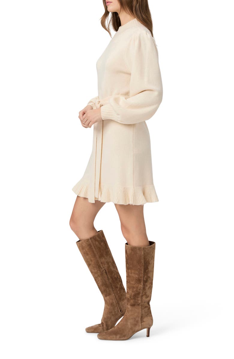 PAIGE Julita Long Sleeve Wool Blend Sweater Dress, Alternate, color, Latte Foam