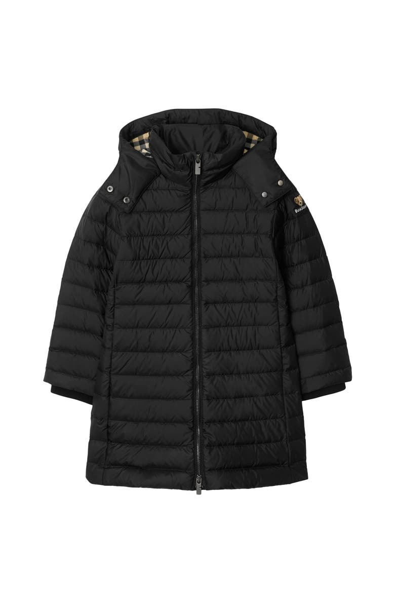 Burberry Hooded Puffer Coat, Main, color, Black