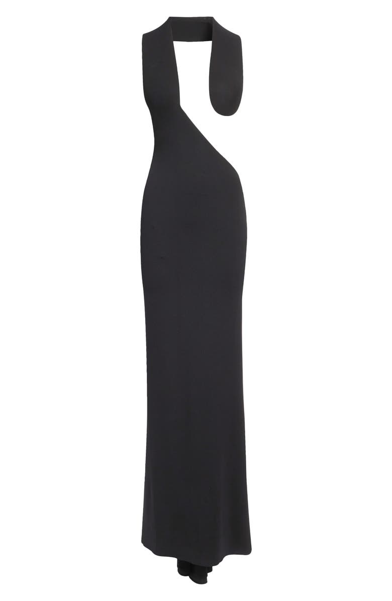 TOM FORD Asymmetric Jersey Gown, Main, color, Black