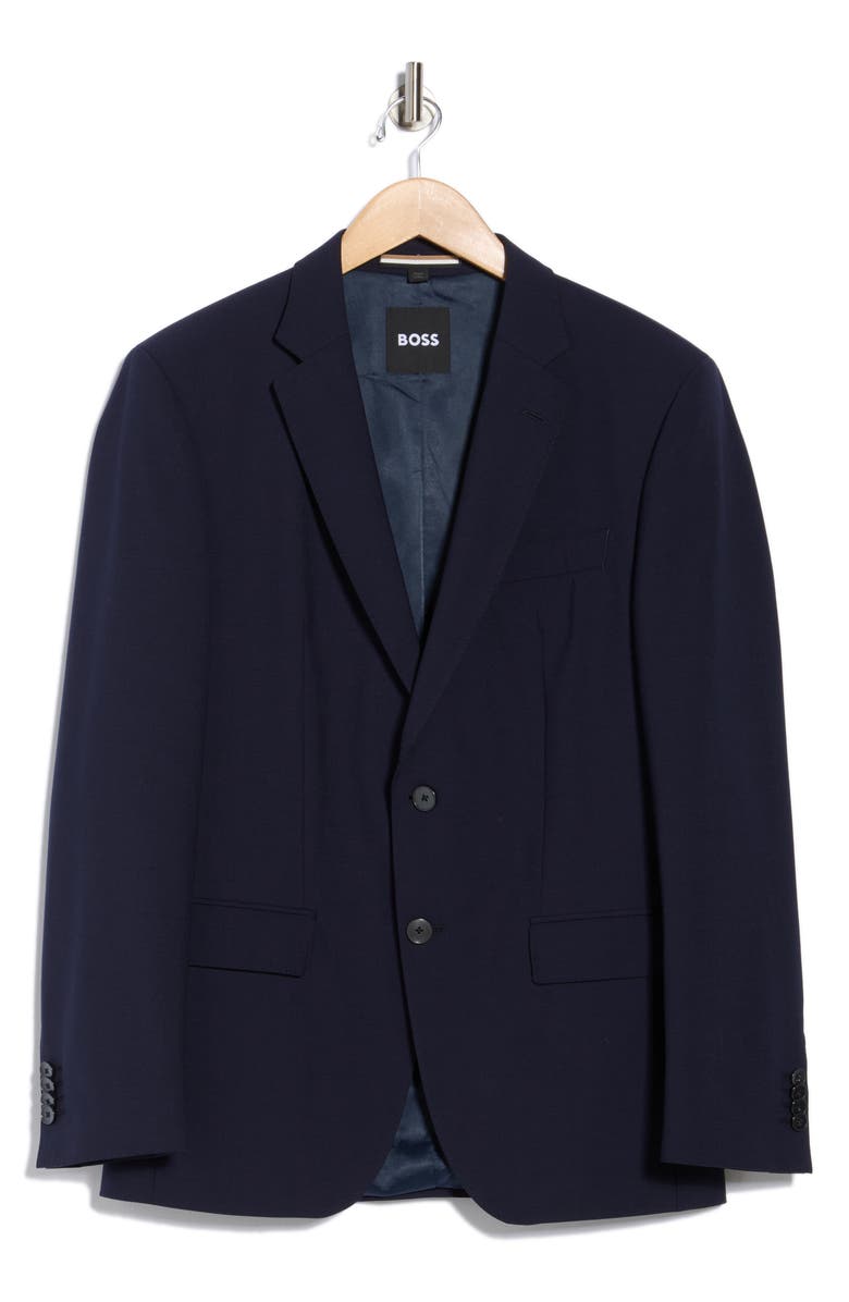 BOSS Huge Virgin Wool Blend Sport Coat, Alternate, color, Navy