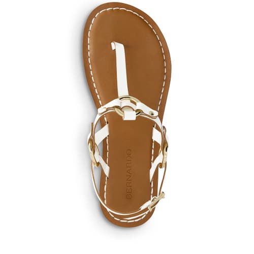 Shop Bernardo Footwear Tuni T-strap Sandal In White