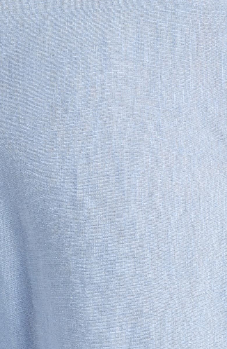 Bugatchi Axel Shaped Fit Linen Button-Up Shirt, Alternate, color, Sky