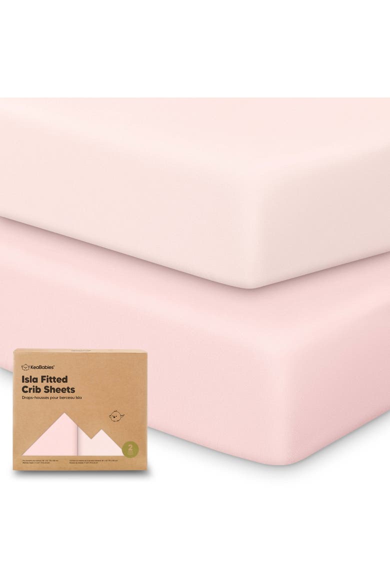 Isla Fitted Crib Sheets, Main, color, Mist Rose