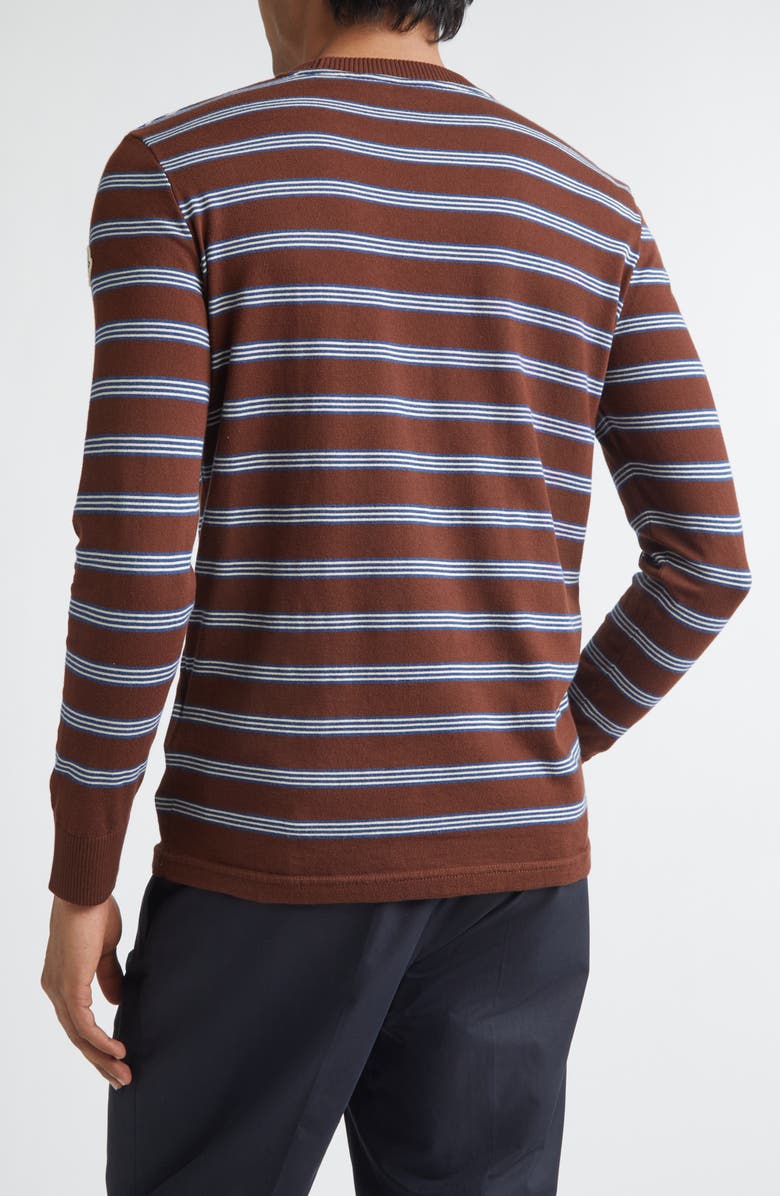 Moncler Stripe Long Sleeve T-Shirt, Alternate, color, Brown