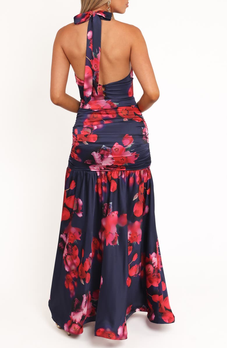Petal & Pup Freda Floral Halter Top & Maxi Skirt Set, Alternate, color, Navy Floral