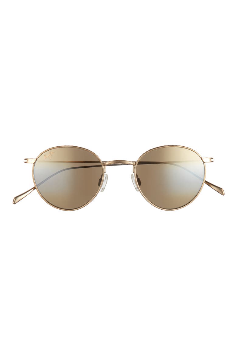 48mm Core Round Polarized Sunglasses, Main, color, GOLD GOLD BRONZE