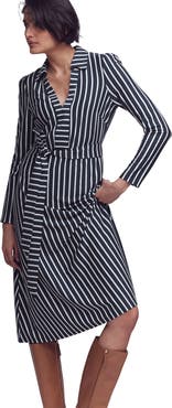 Boden Imogen Stripe Long Sleeve Jersey Dress