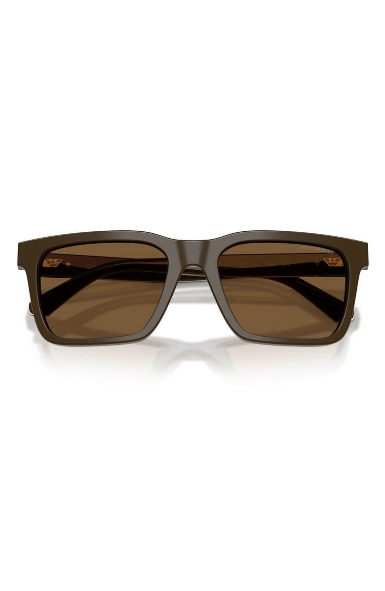 Emporio Armani 57mm Square Sunglasses, Alternate, color, Shiny Brown / Brown