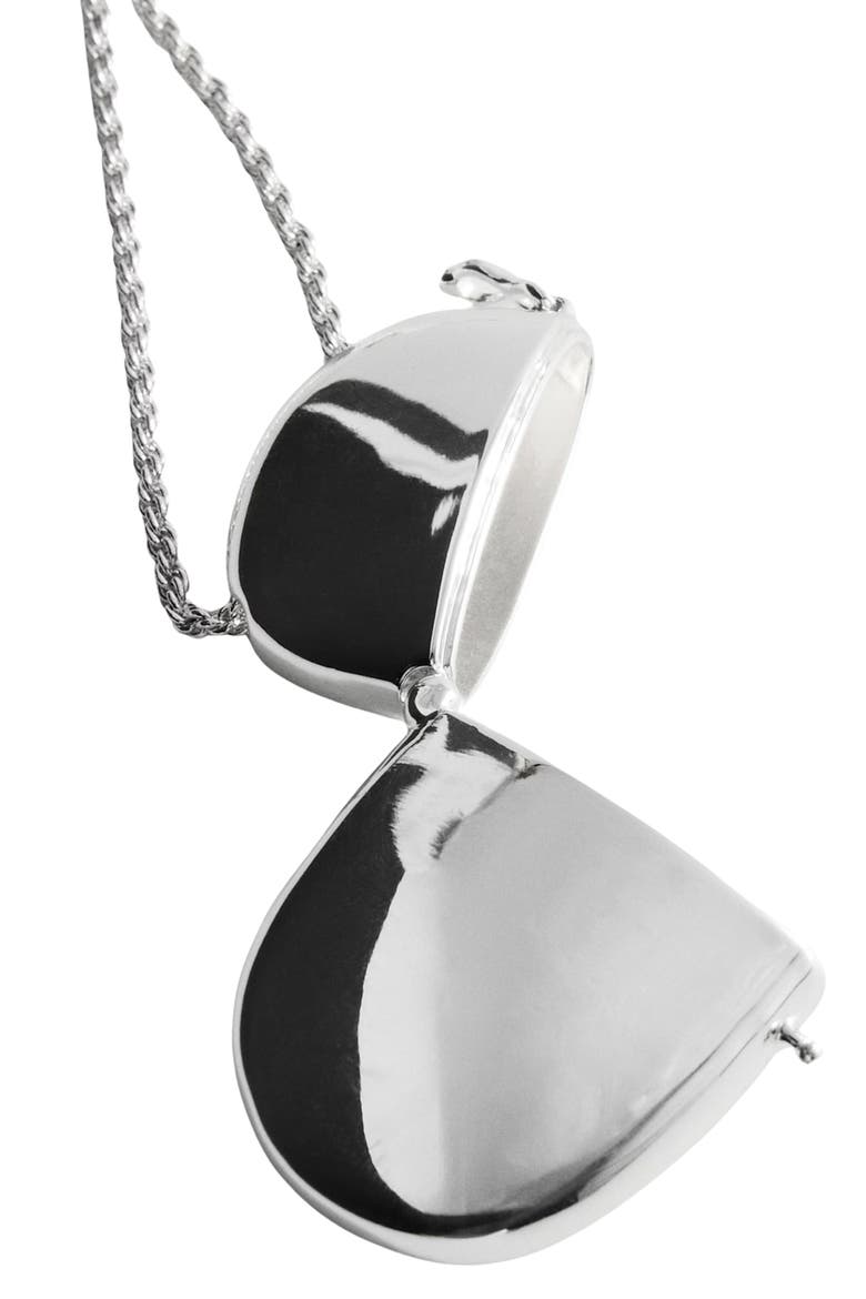 Locket Pendant Necklace, Alternate, color, SILVER