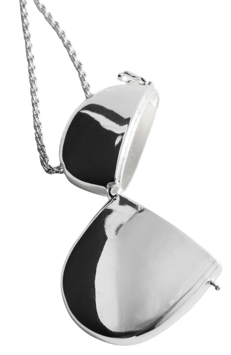 MANGO Locket Pendant Necklace, Alternate, color, Silver
