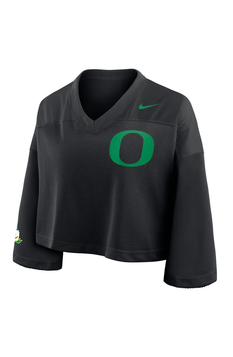 Nike Women's Nike Black Oregon Ducks Cropped Mesh Fashion Jersey, Alternate, color, Black