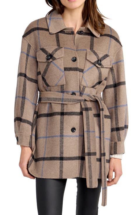 Back Together Belted Wool Blend Shacket