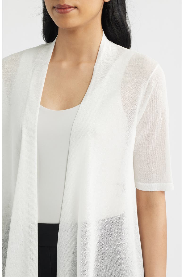 Semisheer Short Sleeve Cardigan, Alternate, color, WHITE DOVE