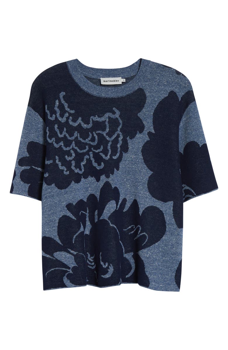 Marimekko Suloinen Pioni Floral Sweater Shirt, Alternate, color, Dark Blue