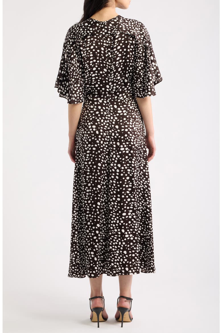 Donazati Dot Print Midi Dress, Alternate, color, MOLE DOT
