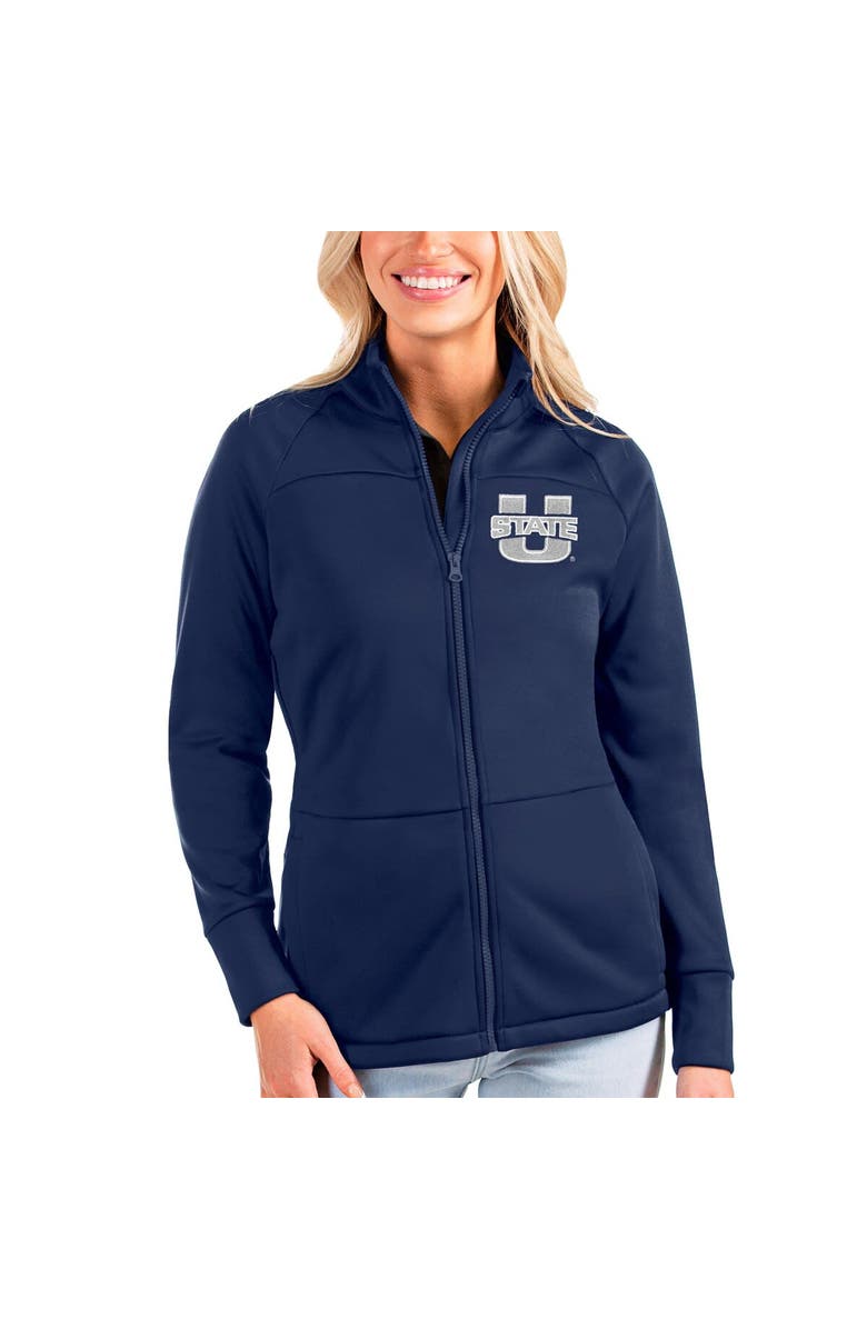 ANTIGUA Women's Antigua Navy Utah State Aggies Links Full-Zip Golf Jacket, Main, color, 