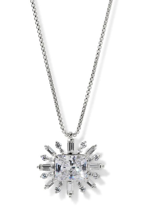 Stellar Full Halo Cubic Zirconia Pendant Necklace