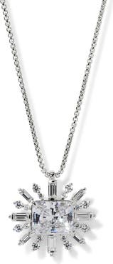 Nadri Stellar Full Halo Cubic Zirconia Pendant Necklace