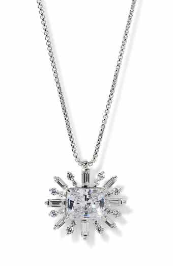 Stellar Full Halo Cubic Zirconia Pendant Necklace