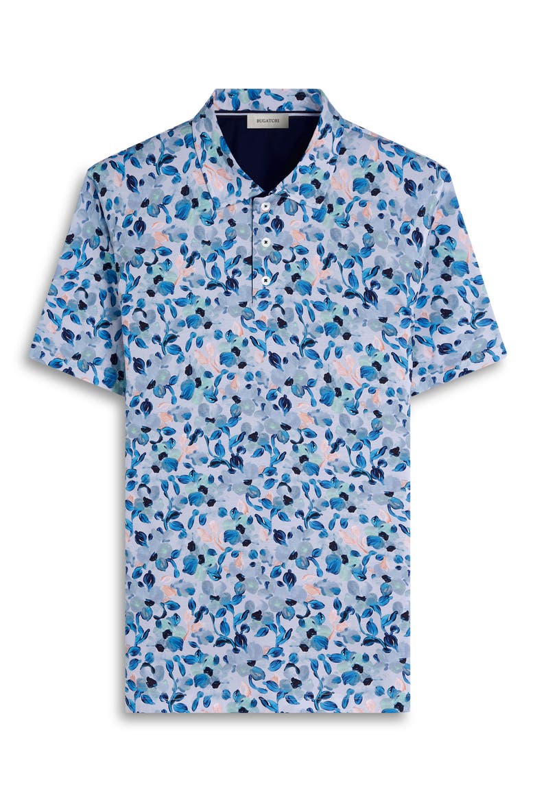 Hendrix Digital Abstract Floral Print Pima Cotton Polo, Alternate, color, MENTHOL