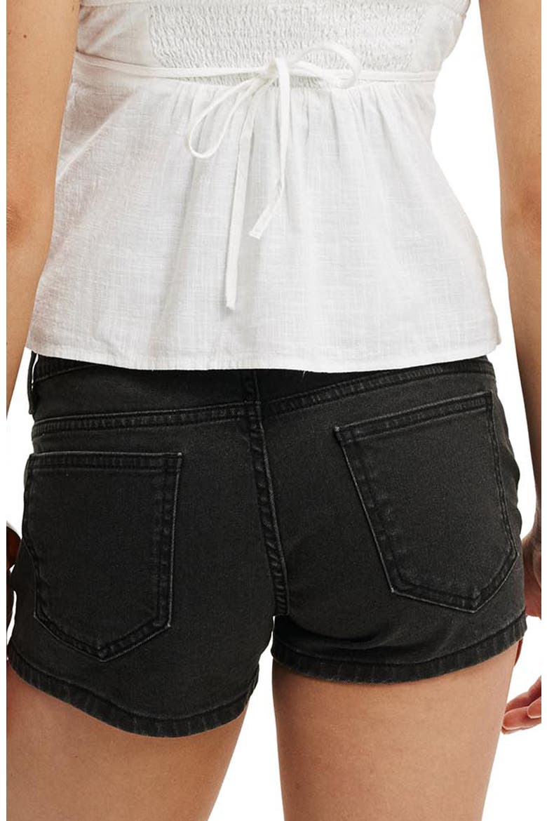 Micro Low Rise Denim Shorts, Alternate, color, LEO BLACK