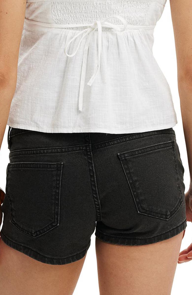 Cotton On Micro Low Rise Denim Shorts, Alternate, color, Leo Black