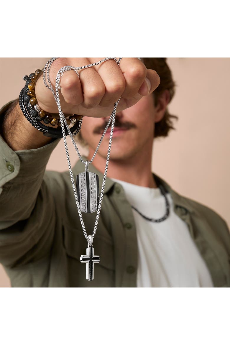 Silver Cross Pendant Necklace, Alternate, color, 48