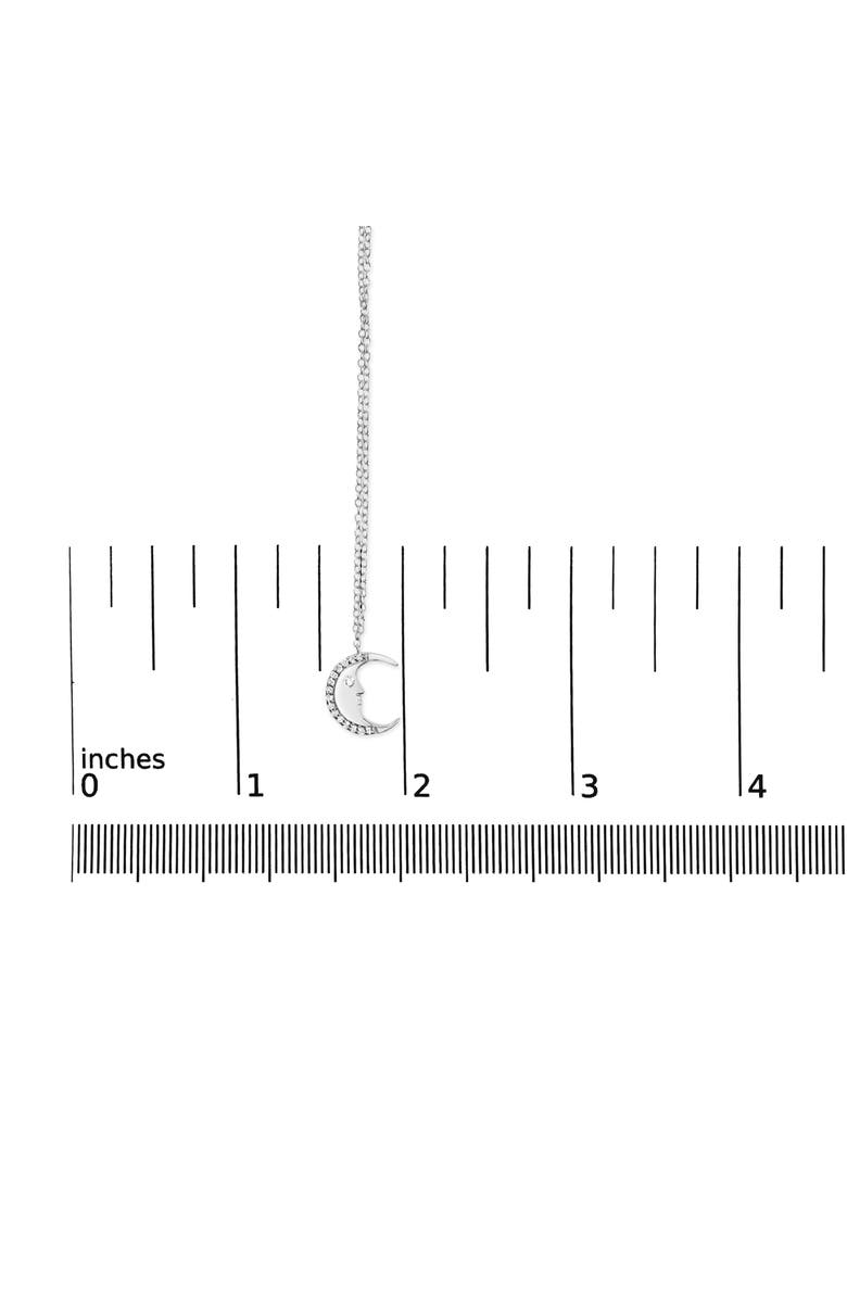Haus of Brilliance .925 Sterling Silver 1/10ct Diamond Crescent Man on the Moon Pendant Necklace, Alternate, color, White