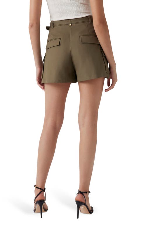 Marciano Cindy High Waist Belted Cargo Shorts In Green