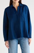French Connection Birdie Oversize Linen Blend Button-Up Shirt