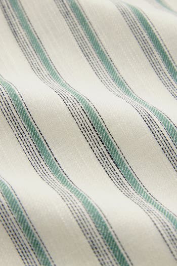 Elastic Back Stripe Wide Leg Linen Pants