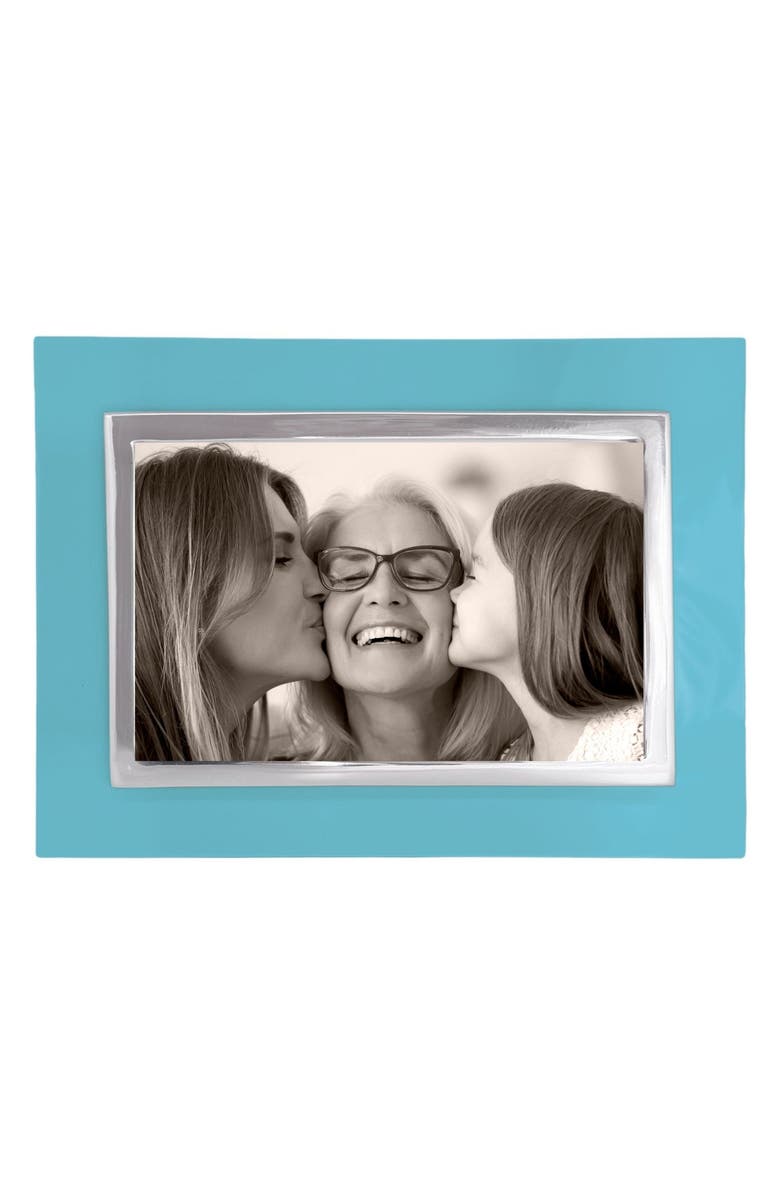 Mariposa Bordered 4 x 6-Inch Picture Frame, Main, color, Teal