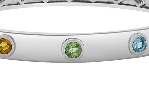 Effy Bezel Set Gemstone Bangle Bracelet In Silver