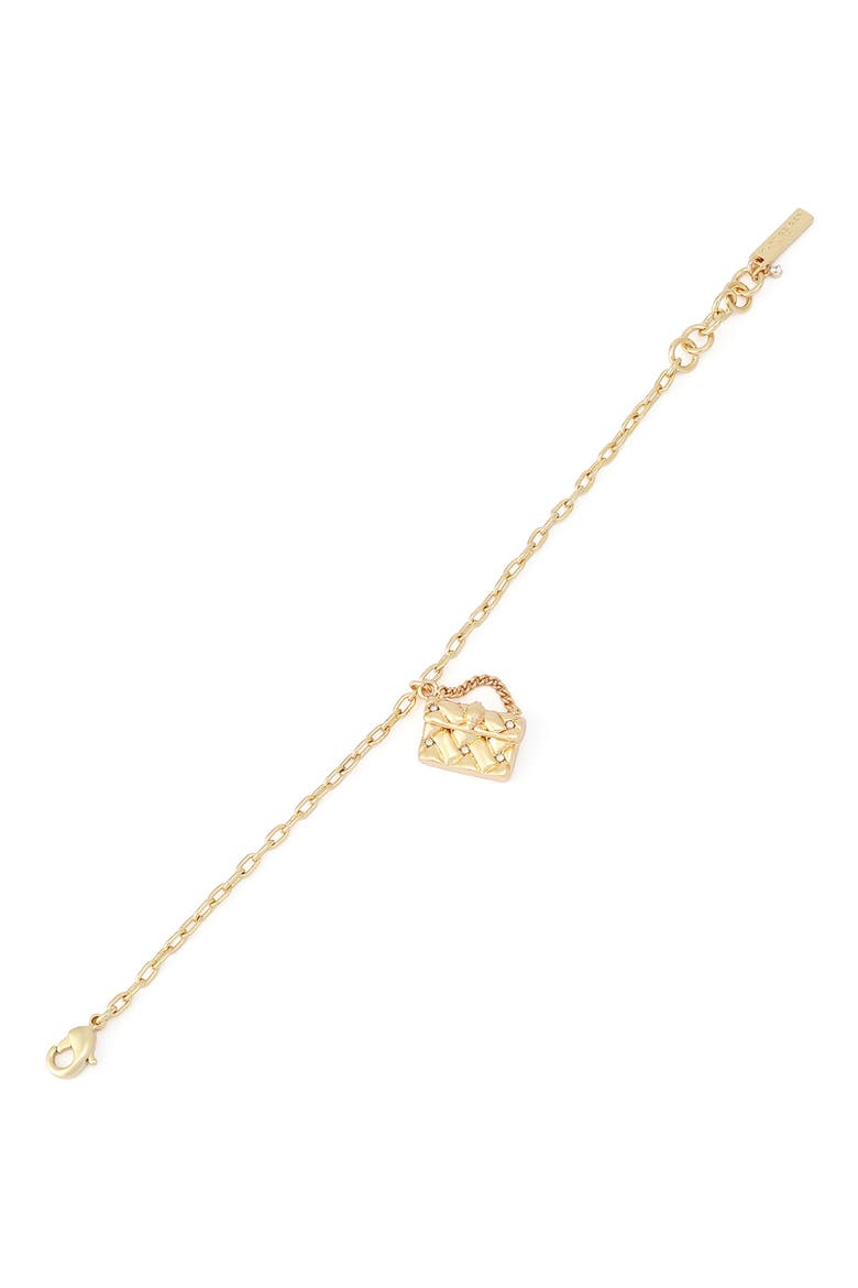 Quilt Kensington Bag Pendant Bracelet, Alternate, color, GOLD