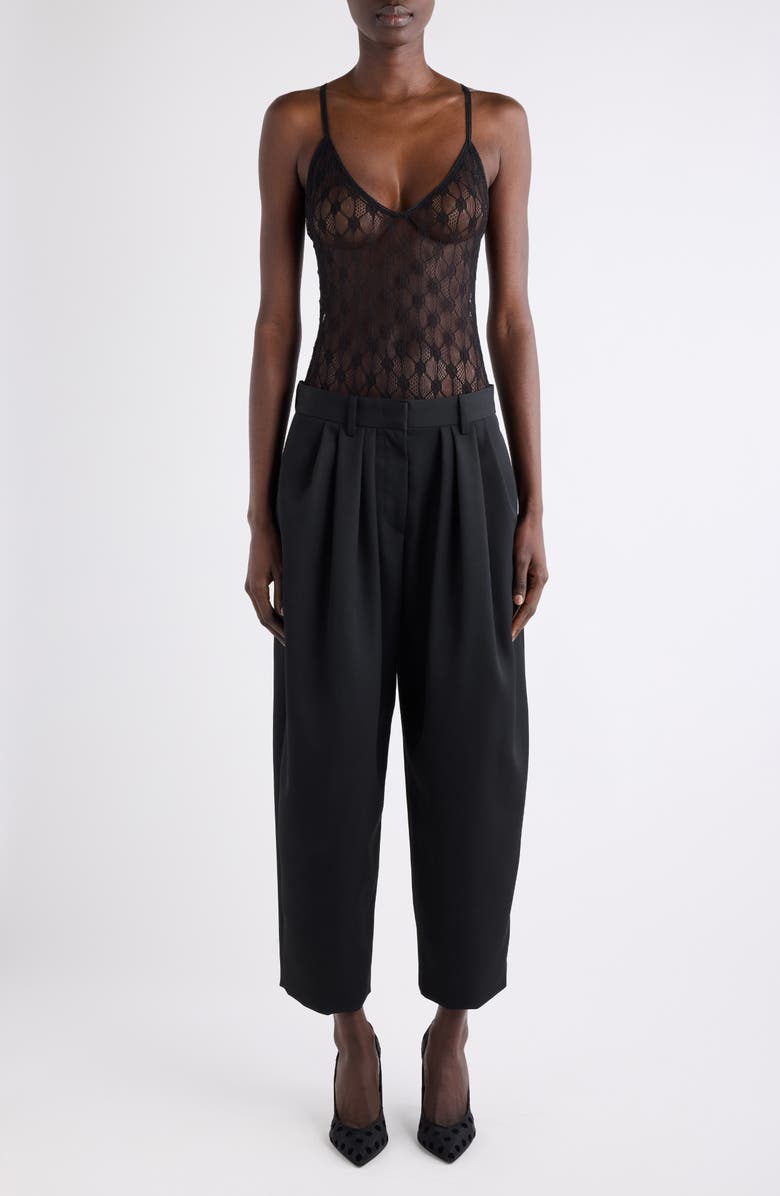 Isabel Marant Mildy Floral Lace Bodysuit, Alternate, color, Black